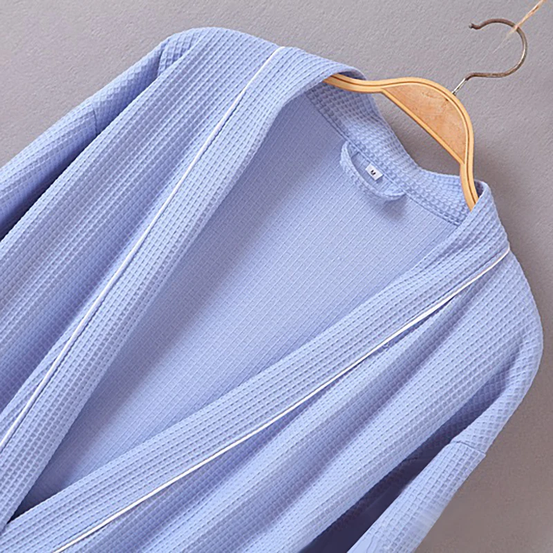 Men Waffle Bathrobe Couple Kimono Robes Wedding Honeymoon Gift Anniversary Gift Spa Cotton Sleepwear