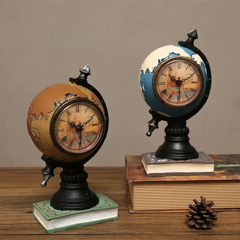 

Resin Ornaments Multi-functional Creative Personality Retro Clocks and Watches Study Desktop Decoration Piggy Bank Piggy Bank