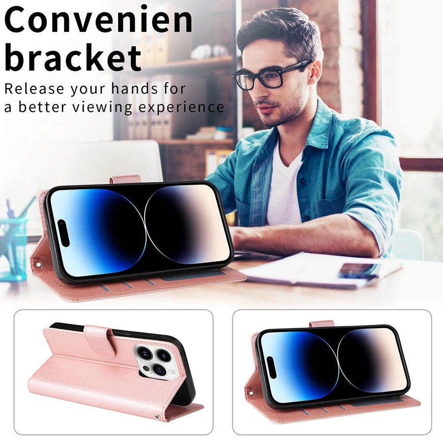 Flip Wallet Case PU Leather Cover With Card Slots For iPhone 14 13 12 11 Pro Max XS Max XR X 8 7 6 6s Plus 5 5S SE SE2020 SE2022