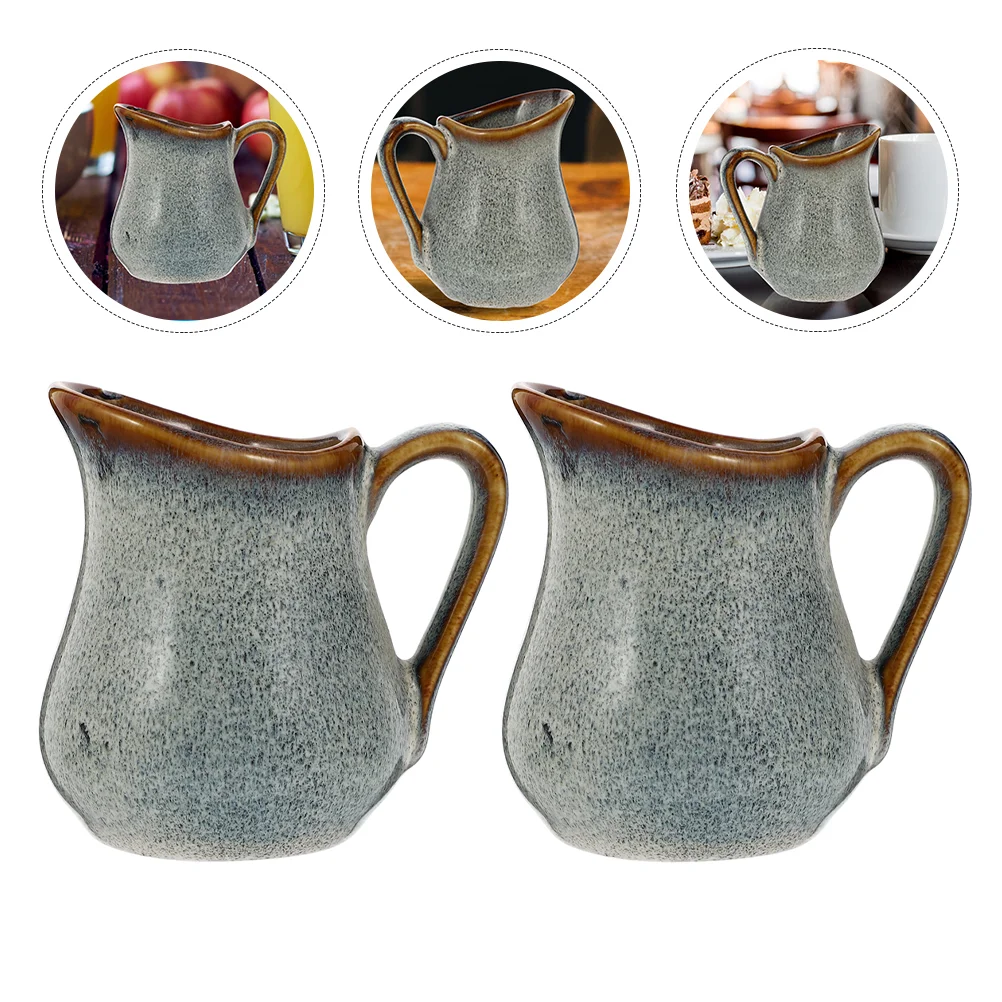 

Pitcher Creamerceramic Jug Cream Cup Pourer Mini Sauce Frothing Coffee Gravy Dispenserespresso Porcelain Handle Serving Vintage