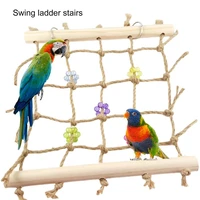 hot sales%ef%bc%81flower decor bird climbing net exquisite handmade linen rope bird swing toy for household