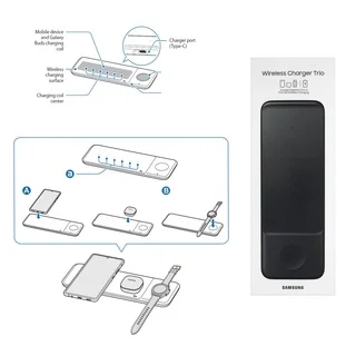 original samsung 3in1 fast wireless charger ep p6300 trio pad for galaxy series phones galaxy buds 2prolive galaxy watch 4 3 free global shipping