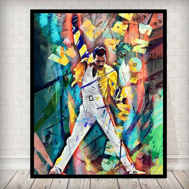 

British Queen Band Freddie Mercury Rock Pop Singer Posters Wall Art Pictures Canvas Paintings Decoration Living Room Home Decor