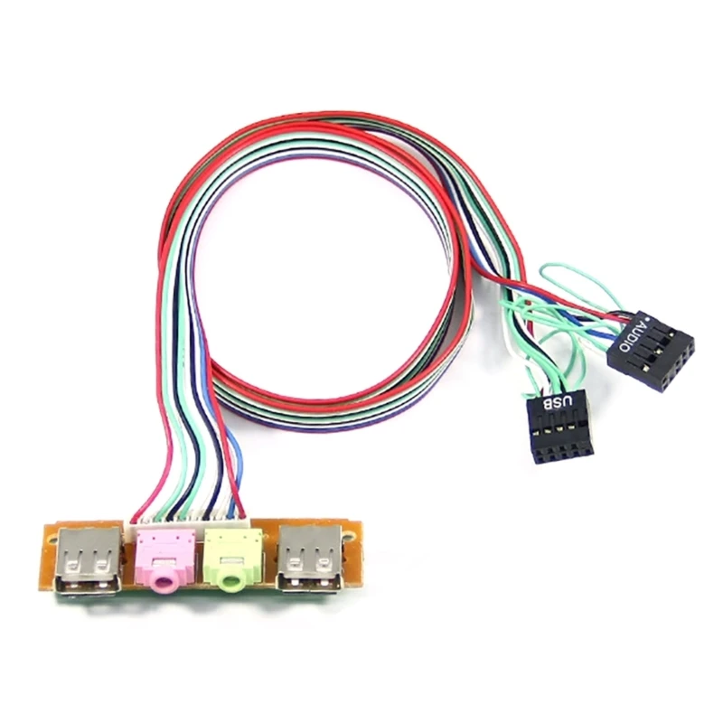 

USB-порт микрофон наушники кабель 2 USB ПК компьютер чехол 6,8 см Передняя панель C