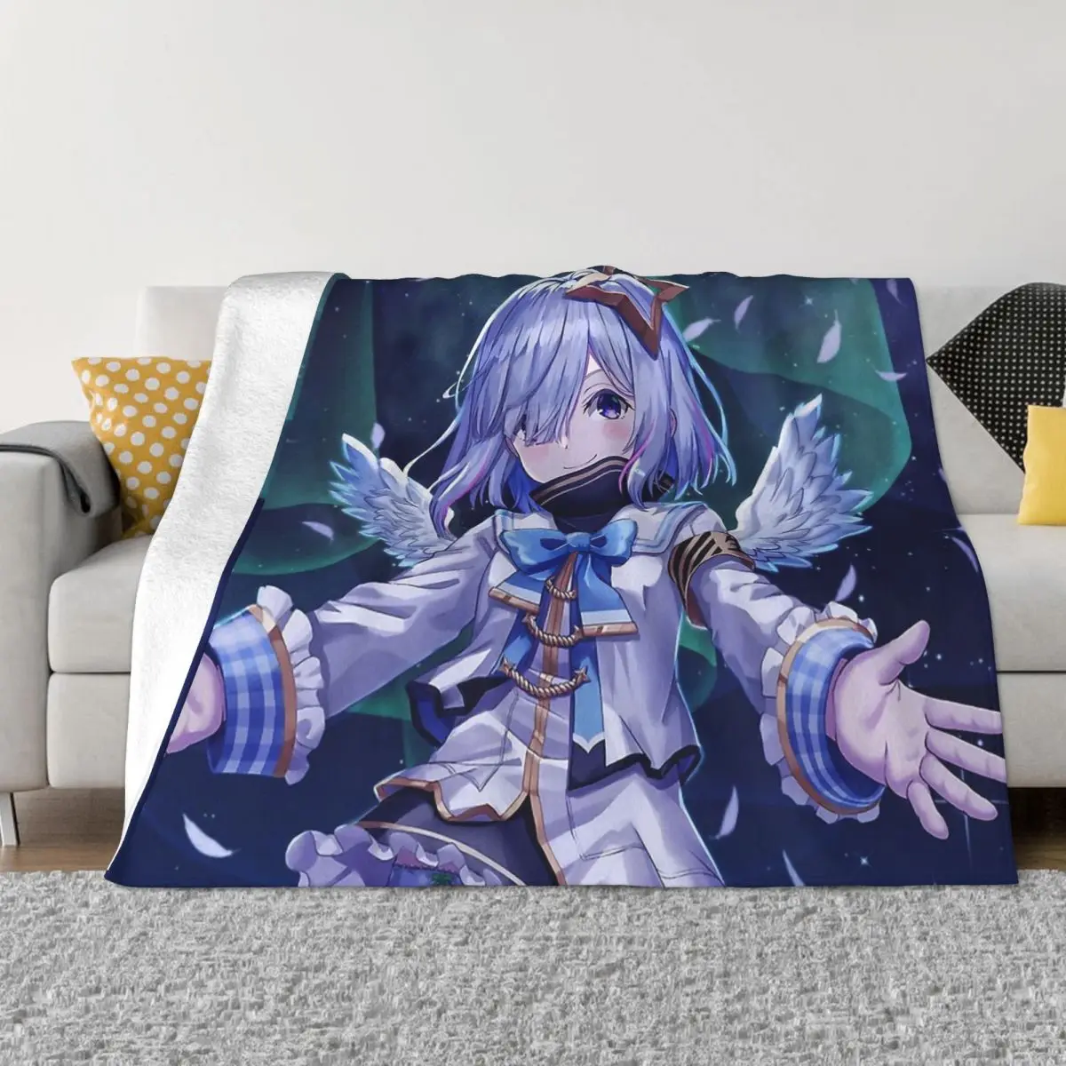 

Hololive Virtual Host Group Box Blanket Flannel Spring Autumn Amane Kanata Warm Throws For Winter Bedding