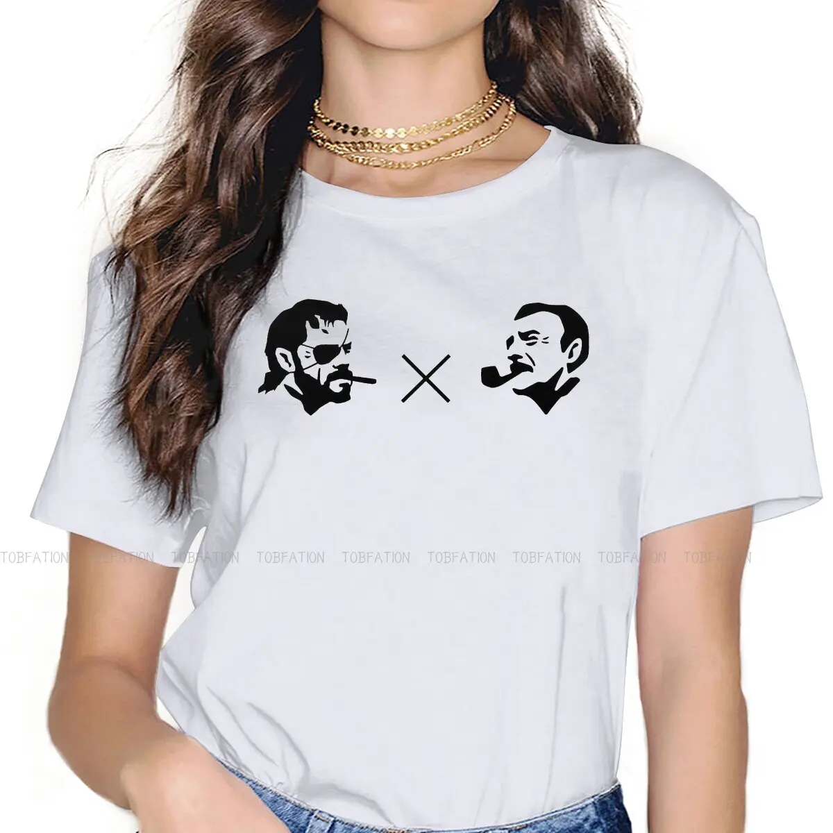 

Хипстерские футболки Big Boss Coffee для совместного использования, металлическое снаряжение, однотонные V-образные, фантомные Женские топы с гра...