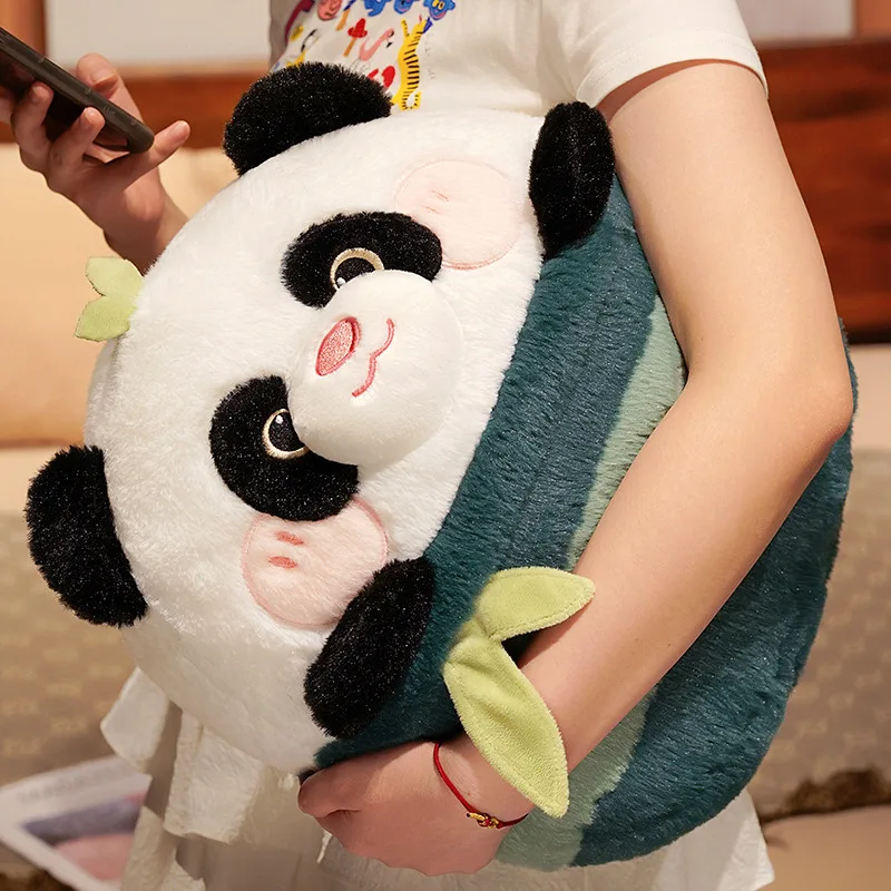 Soft Kawaii Stuffed Fat Panda 2 In 1 Pillow with Blanket Cut