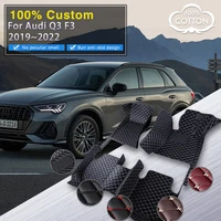 car mats for audi q3 f3 mk2 20192022 durable anti dirt rug auto floor mat luxury leather carpet set car interior accessories