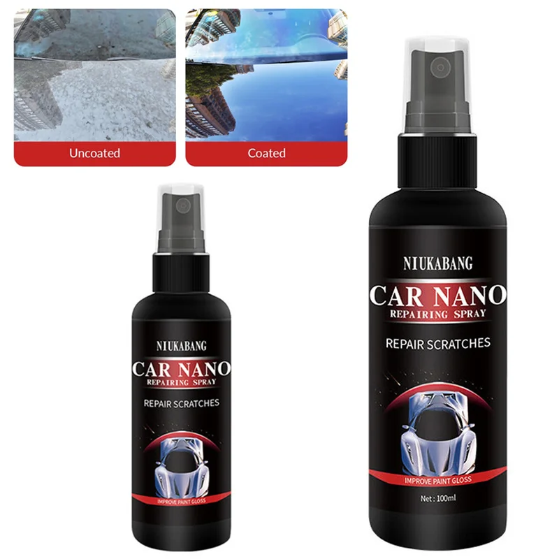 

100/50ml Car Nano Coating Spray Scratches Removal Glass Polishing Paste Hydrophobic Crystal Coat Auto Maintenance Care Kit