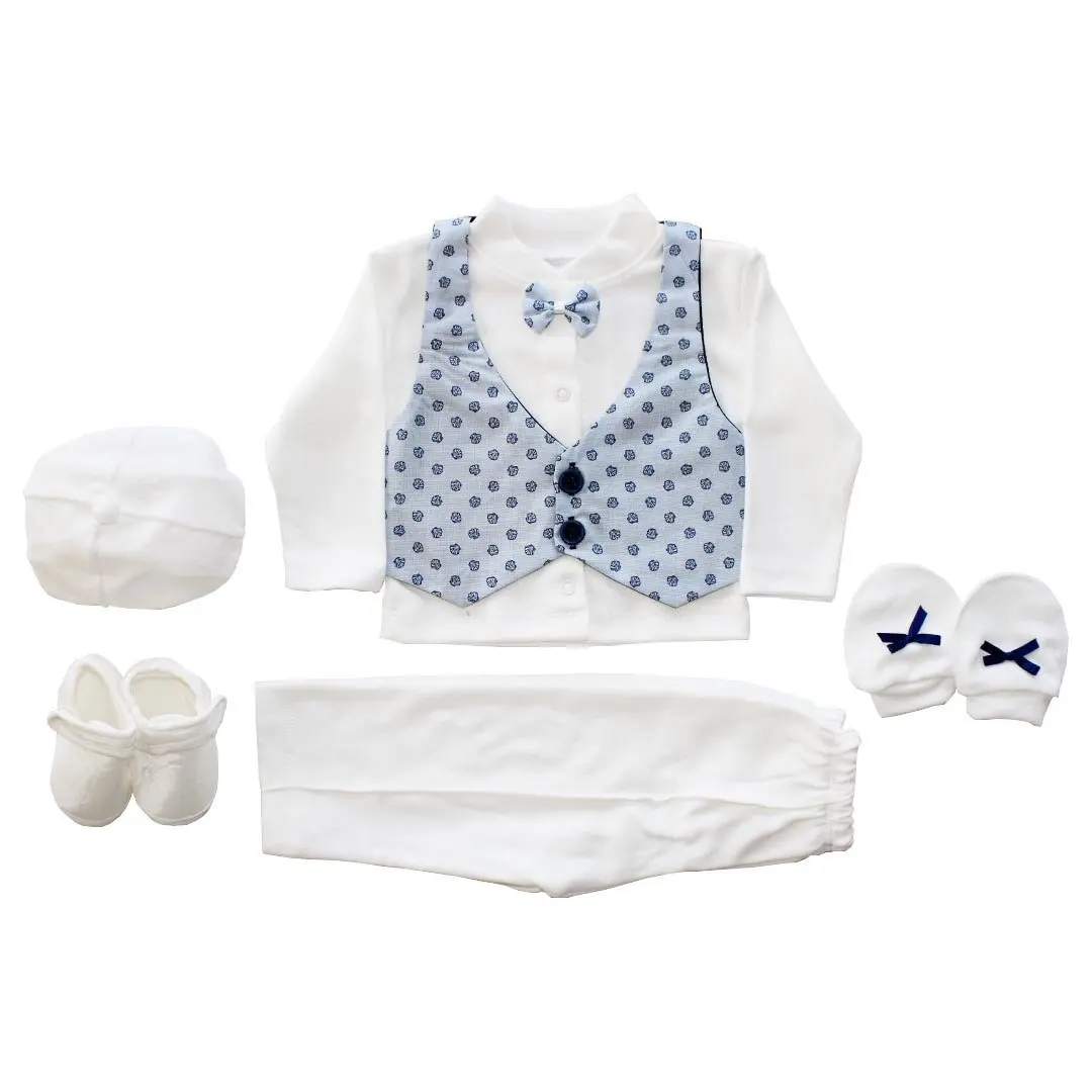 

Baby boy white blue patterned bow tie 6-12 months