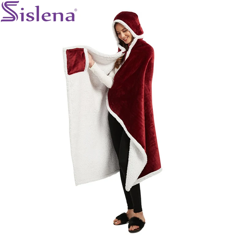 

Wearable Plaid Fleece Blanket Double Weighted Fluffy Soft Flannel Blankets Winter Warm Throws on Sofa Bed Travel Thicken Bedroom