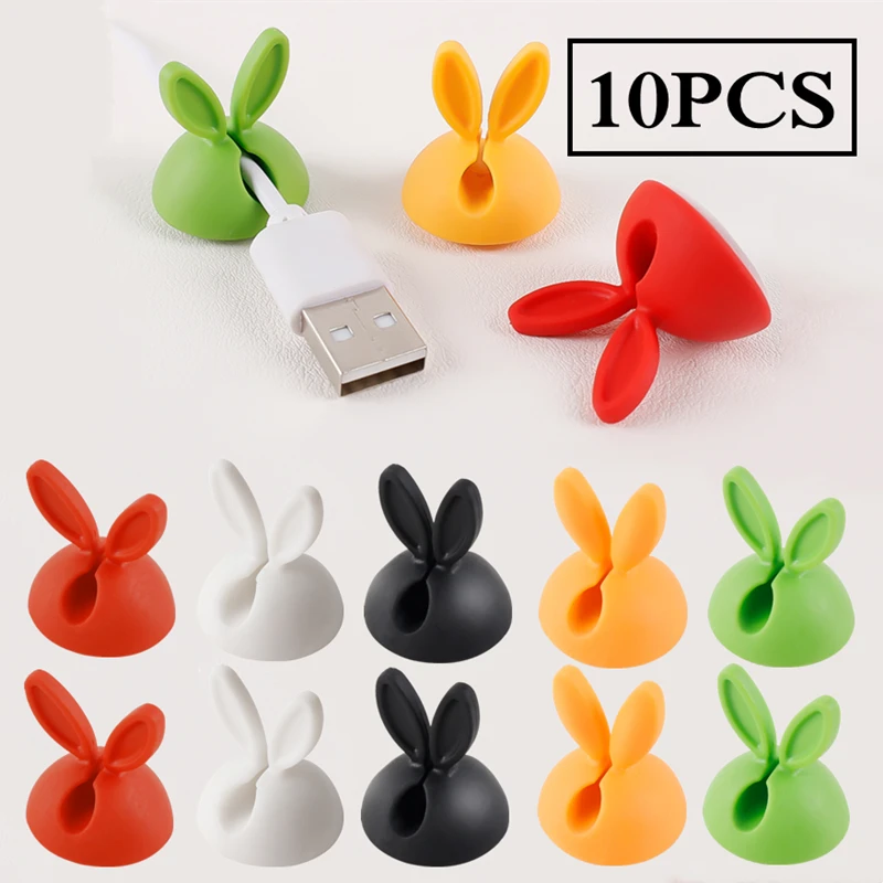 

Rubber Silicone Cable Clip Desk Tidy Organiser Wire Lead Office USB Charger Mouse Organizer Holder Charger Cable Collector 2022