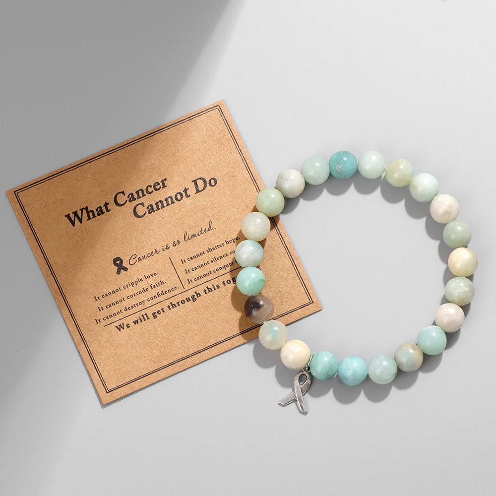 Браслеты с изображением рака груди природный камень искусственный кошачий глаз