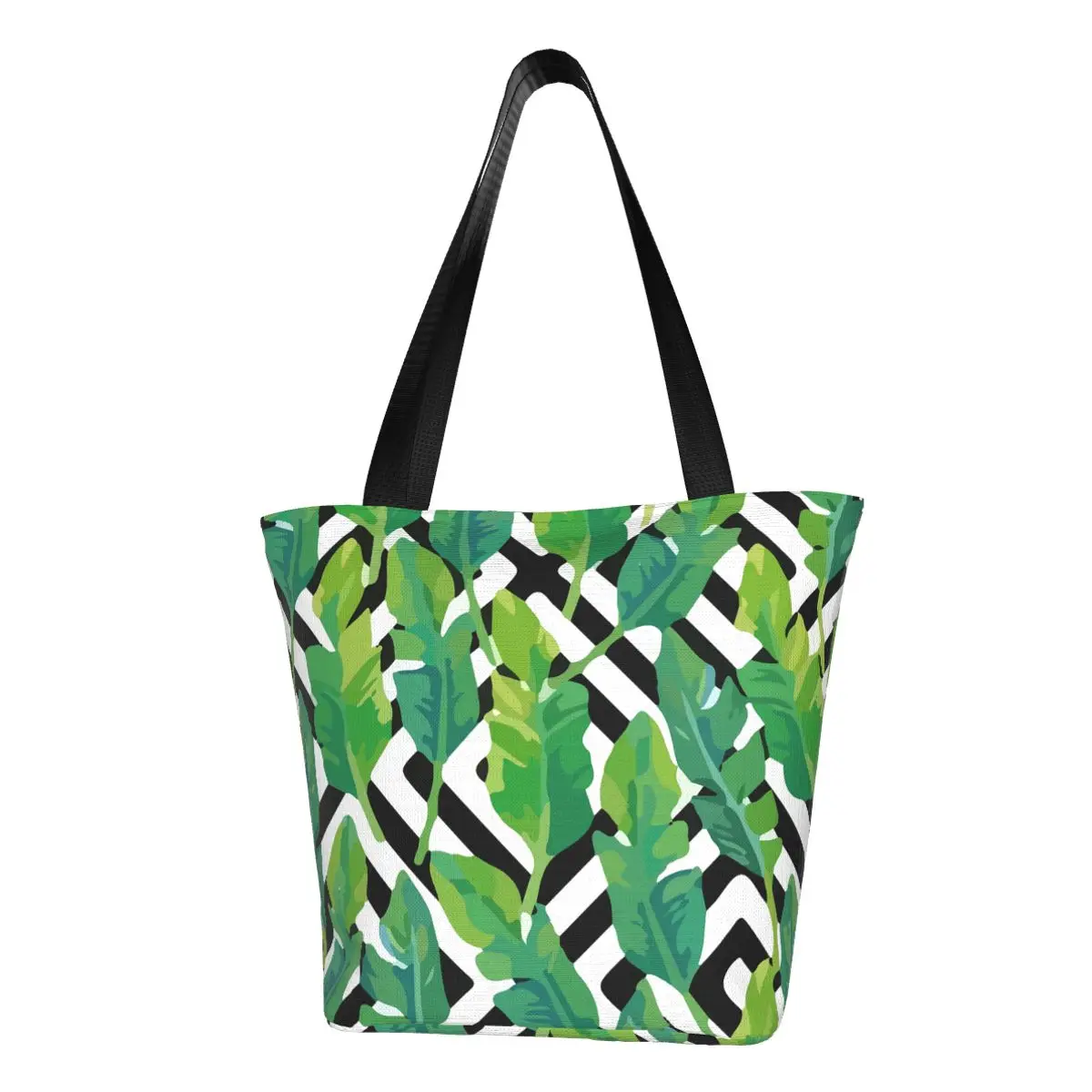 

Tropical Palm Shopper Bag Green Leaves Print Graphic Shoulder Bag Women Cool Tote Bag Cloth Travel Female Handbags
