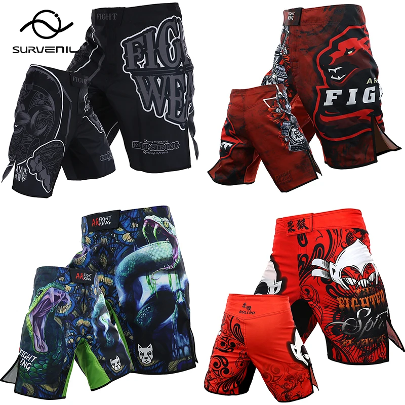 

MMA Shorts Men Muay Thai Shorts Black Boxing Training Sparring Grappling Pants Jiujitsu Fight Kickboxing Martial Arts Clothing