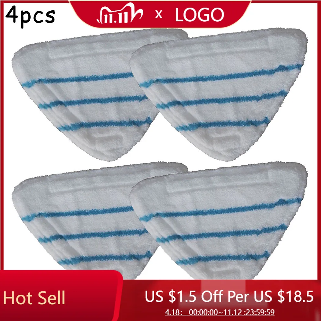 

4 X Vacuum Cleaner Replacement Mop Pads For BELDRAY MOSS VOCHE GROUNDLEVEL Steam Root Sweeper Floor Microfibre Head