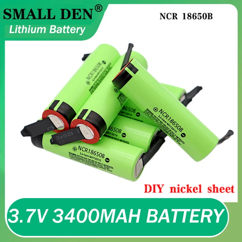 

1-10pcs 18650 battery 3.7V 3400mAh 100% brand new NCR18650B +DIY nickel sheet 2C discharge rechargeable lithium ion battery