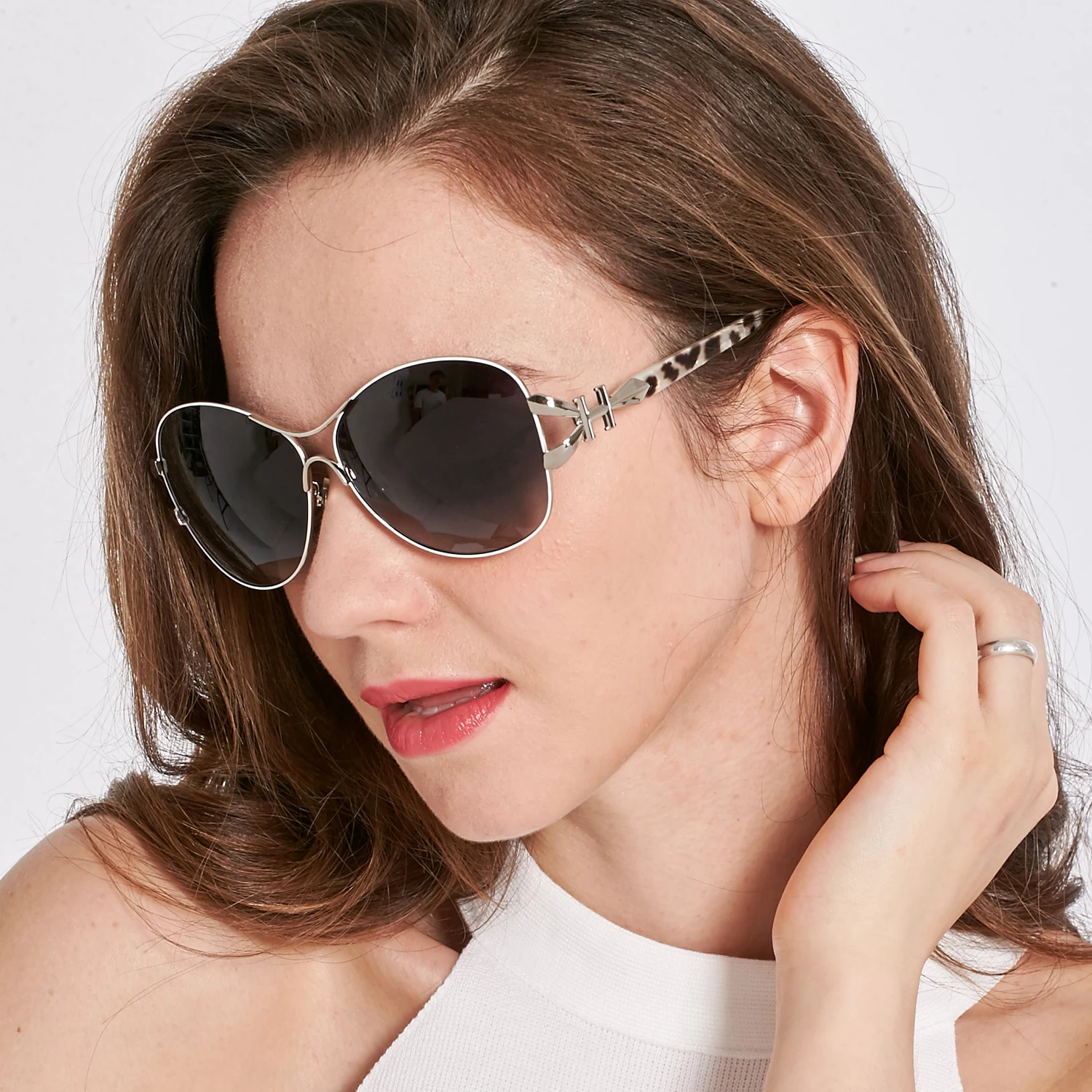 Женские солнцезащитные очки-бабочки UV400 модные поляризационные с металлической