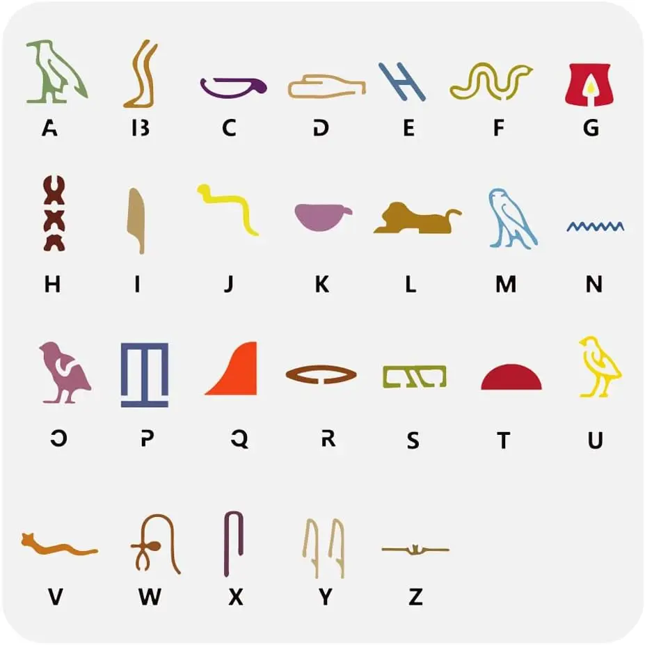 

Трафарет египетский алфавит 30x30 см