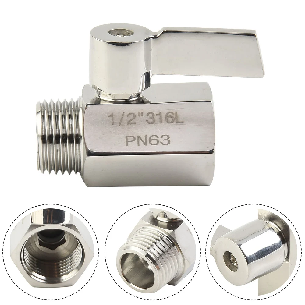 

Practical Brand New Durable Exquisite Shut Off Valve Valve Shower Head Water Saver 304 Stainless Steel Accessories