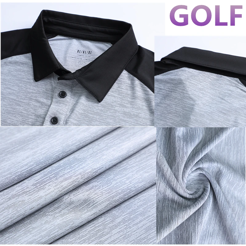 Golf clothes, short-sleeved golf elastic quick-dry sportswear men's outdoor jacket