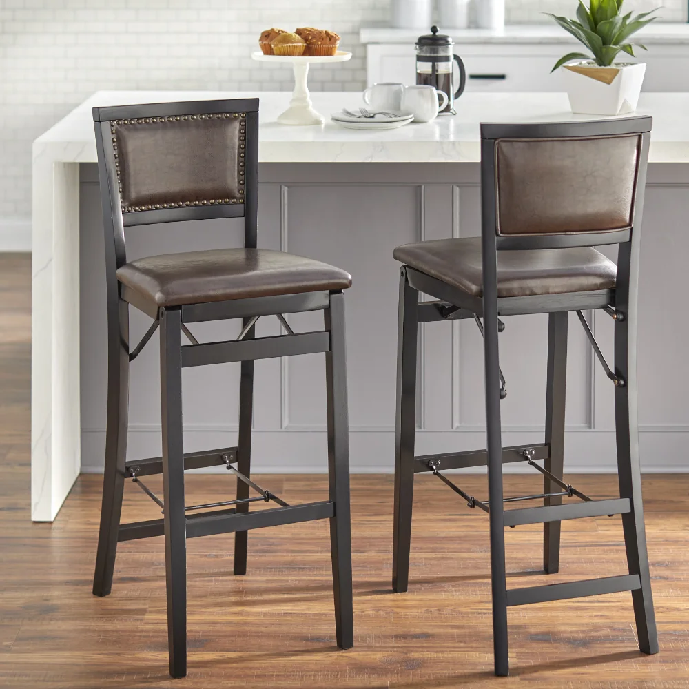 

TMS Pascale Bar Stool, Brown and Black, Set of 2