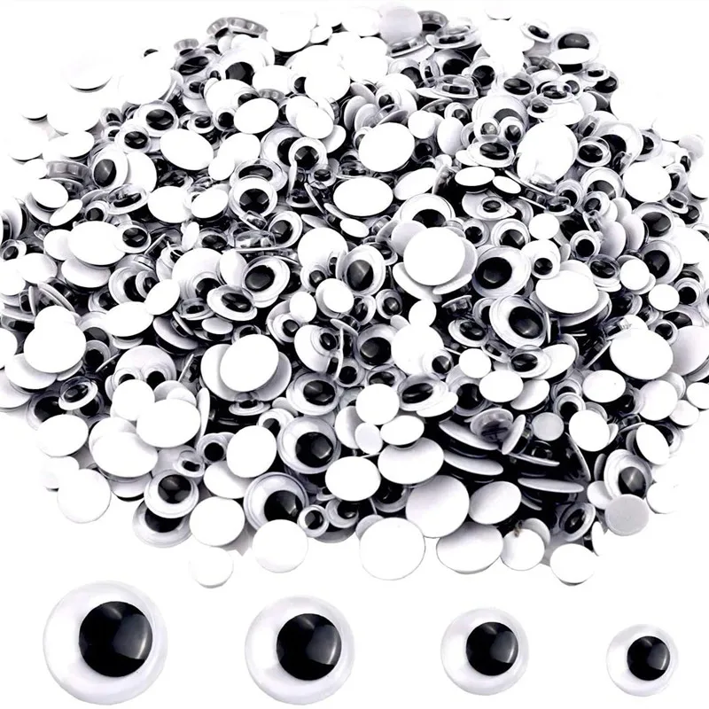 

100pcs/lot Black White DIY Wiggly Googly Eyes Self-Adhesive Doll Eye Movable Simulation Animal Eyeball Kids Craft Accessories
