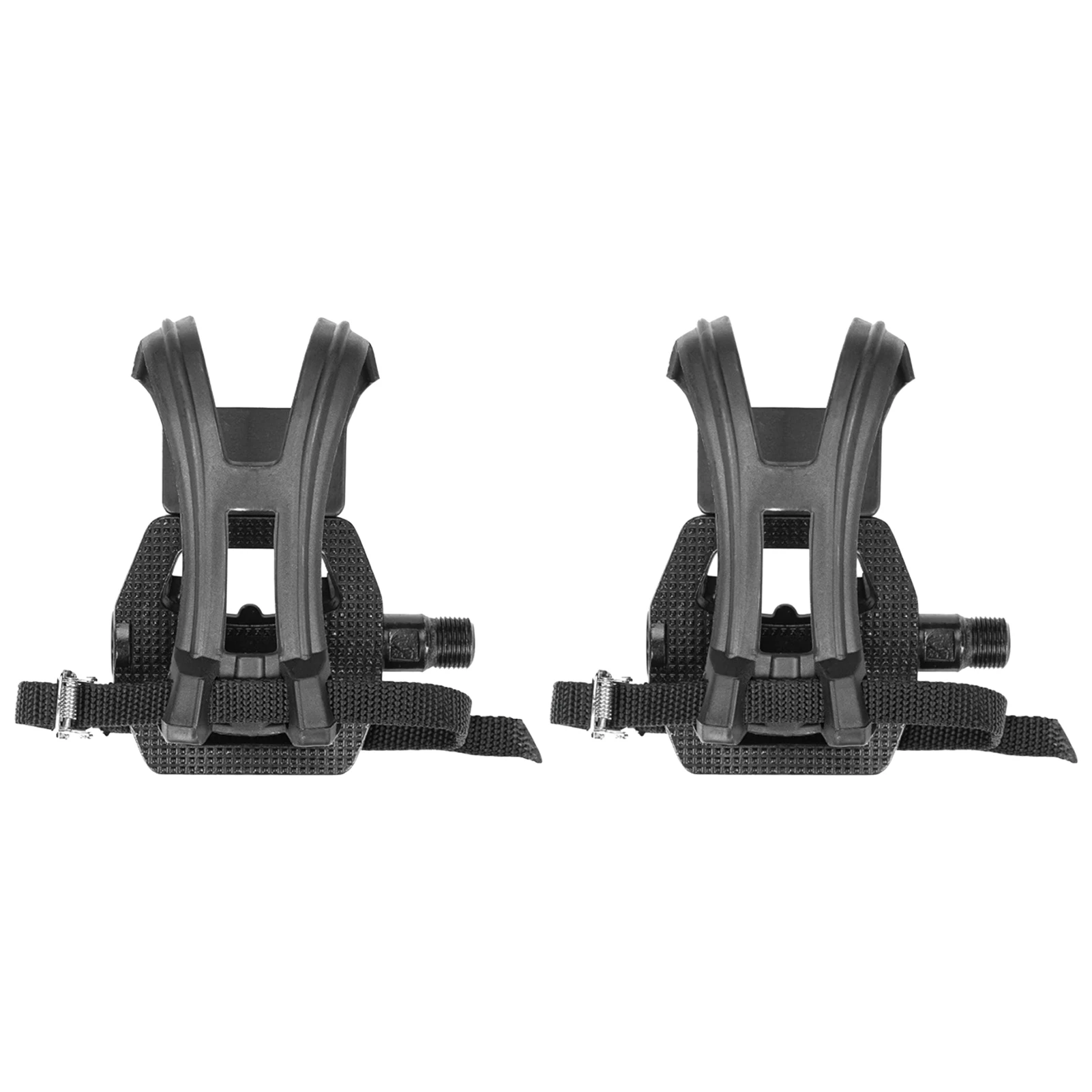 

1pair Home Repair With Toe Clips Straps Practical Spin Bike Pedals Gym Easy Install Aluminum Alloy Replacement Parts Durable