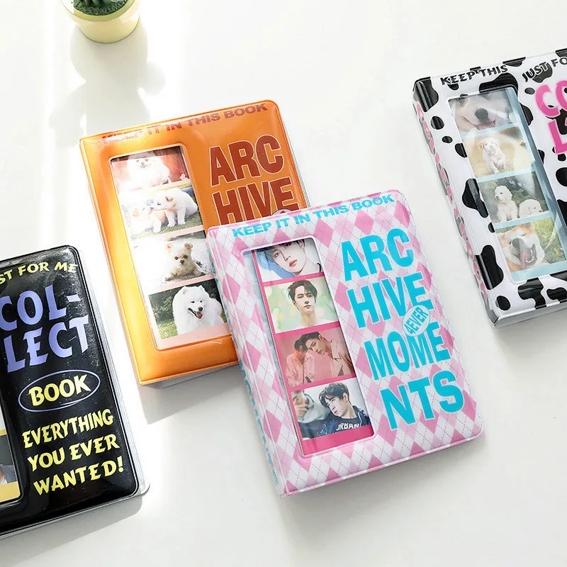 

Kpop 4 Continuous Shooting Idol Photocard Photo Album INS Bookmark Business Card Holder Cartoon Sticker Collect Book 64 Pockets