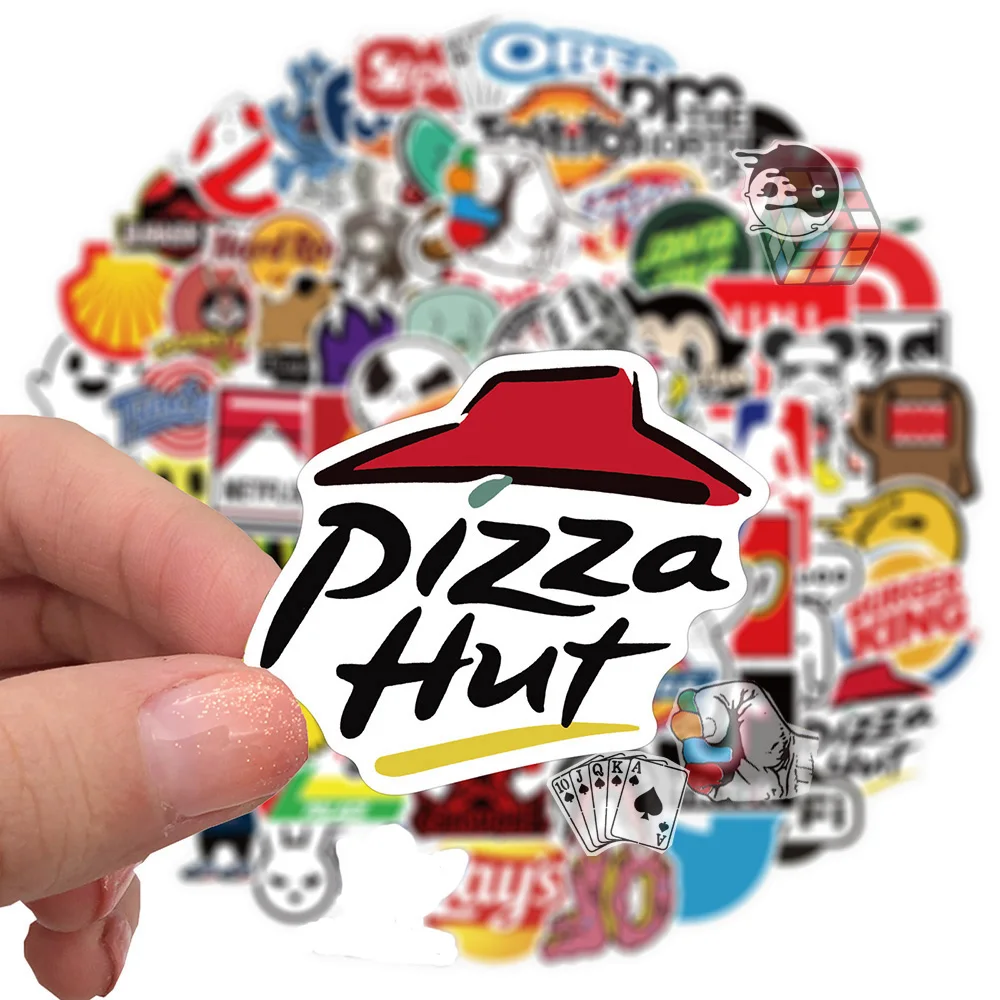 1050100pcs cool fashion brand logo stickers aesthetic laptop skateboard water bottle waterproof graffiti decal sticker kid toy free global shipping