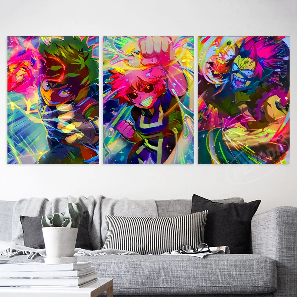 

Pictures Midoriya Izuku Canvas My Hero Academia Painting Wall Art Jiro Kyoka Posters Ashido Mina Print Living Room Home Decor