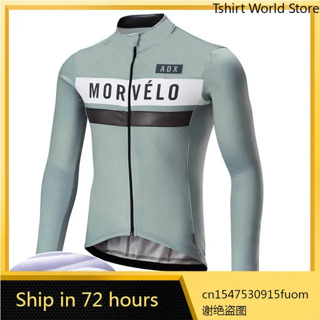 

Morvelo warm up winter men thermal fleece cycling jersey high quality cycling clothing bike shirt wear mtb