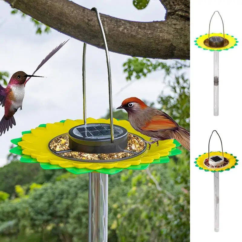

Solar Bird Hanging Feeding Tray Waterproof Detachable Leak Proof Feeder For Wild Birds For Patio Yard Garden Aves Decorration