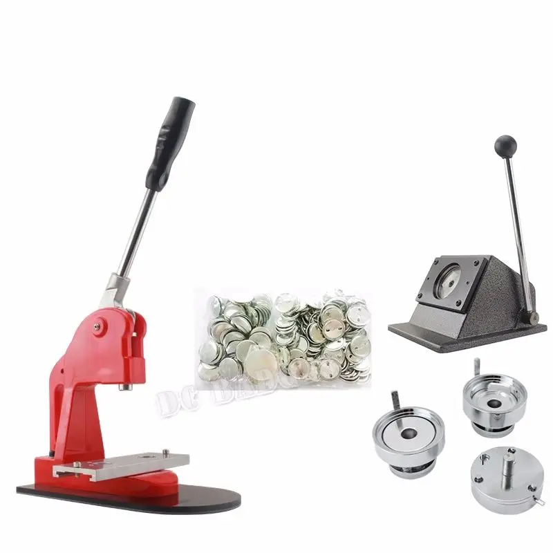 

DIY Handicraft gift 58mm Aluminum Button Machine Button Maker with mould, cutting machine, and 200 sets badge materials