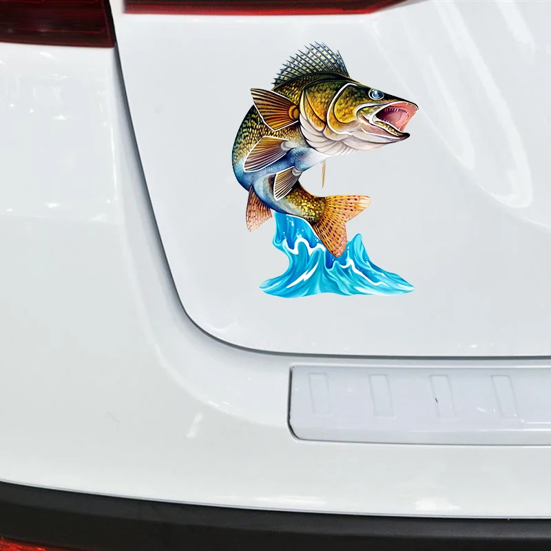Cool Pike Wall Eye 3D Fish Wall Art Stationery Car Sticker Decal for Car Bike Motorcycle Room Auto Parts