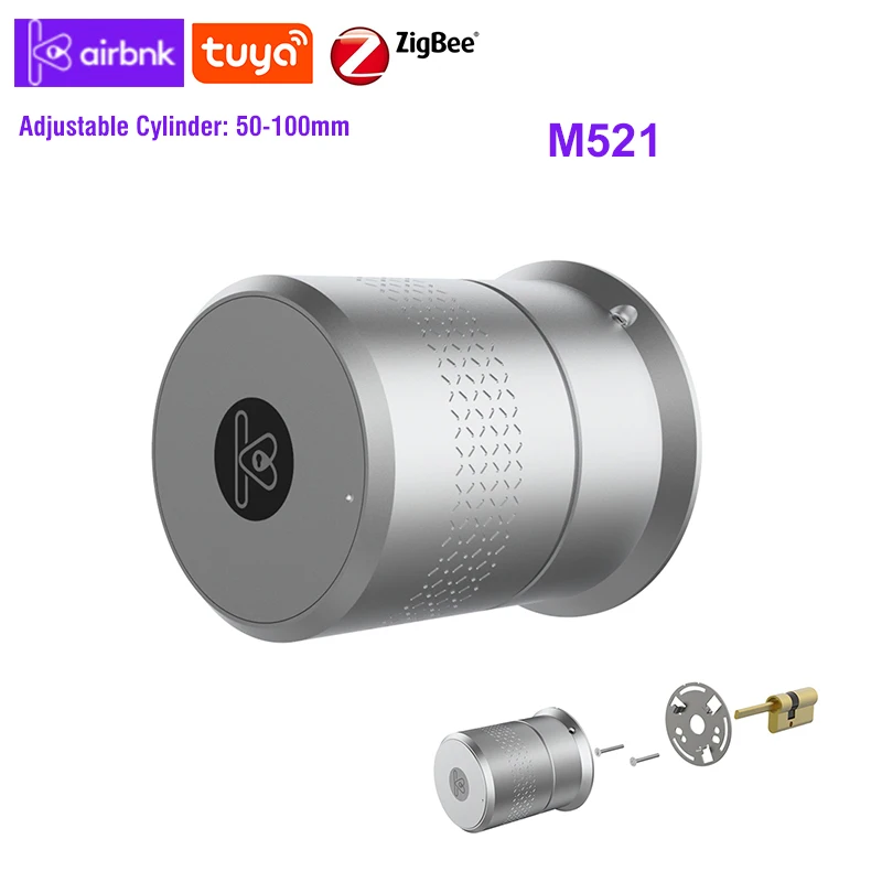 

Airbnk M521 Tuya Zigbee Smart Lock Cylinder Fingerprint Lock Bluetooth For Door 50-100mm Thickess WIFI Lock For Smart Home Lock