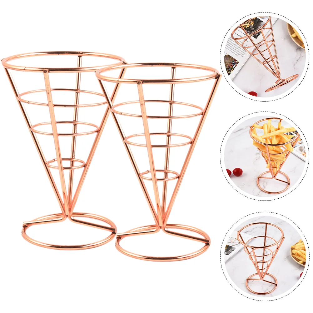 

French Fries Holder Basket Cone Stand Fry Display Snack Serving Food Rack Appetizer Cups Chip Ice Cream Chicken Chips Fried