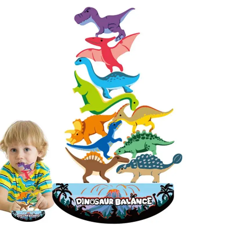 

Dinosaur Stacking Toys For Kids Dinosaur Building Blocks Toy Portable Dinosaur Toys Balance Competition Game For Girls Boys Kids