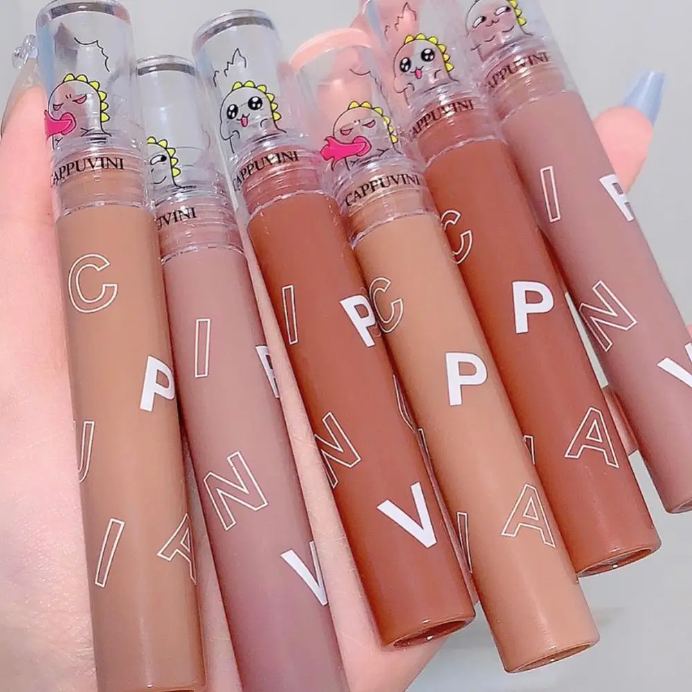 

6 Colors Waterproof Sweatproof Lip Glaze Non Stick Cup Long Lasting Moisturizing Brillo De Labios Mini Portable Lip Gloss