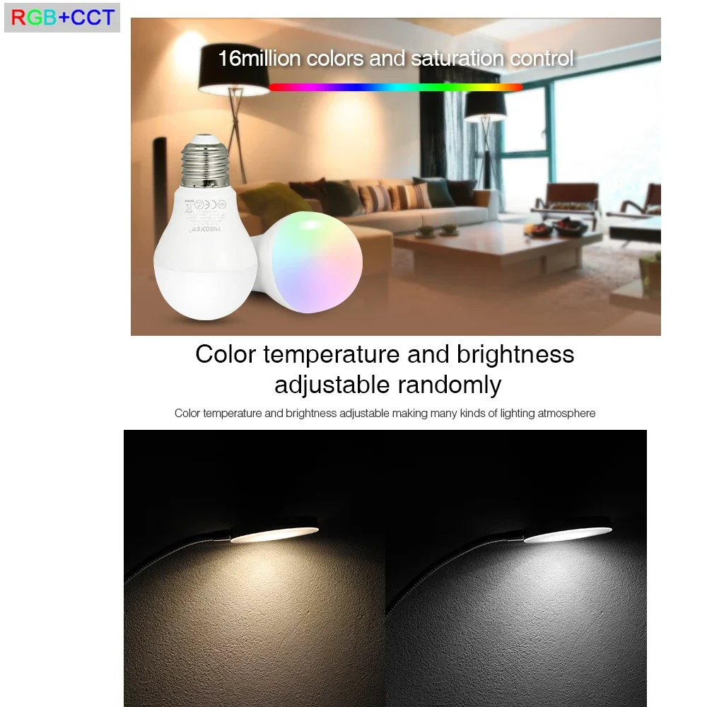 Miboxer 2.4G RF Пульт дистанционного управления E27 GU10 MR16 E14 Двойная белая/RGB CCT Умная