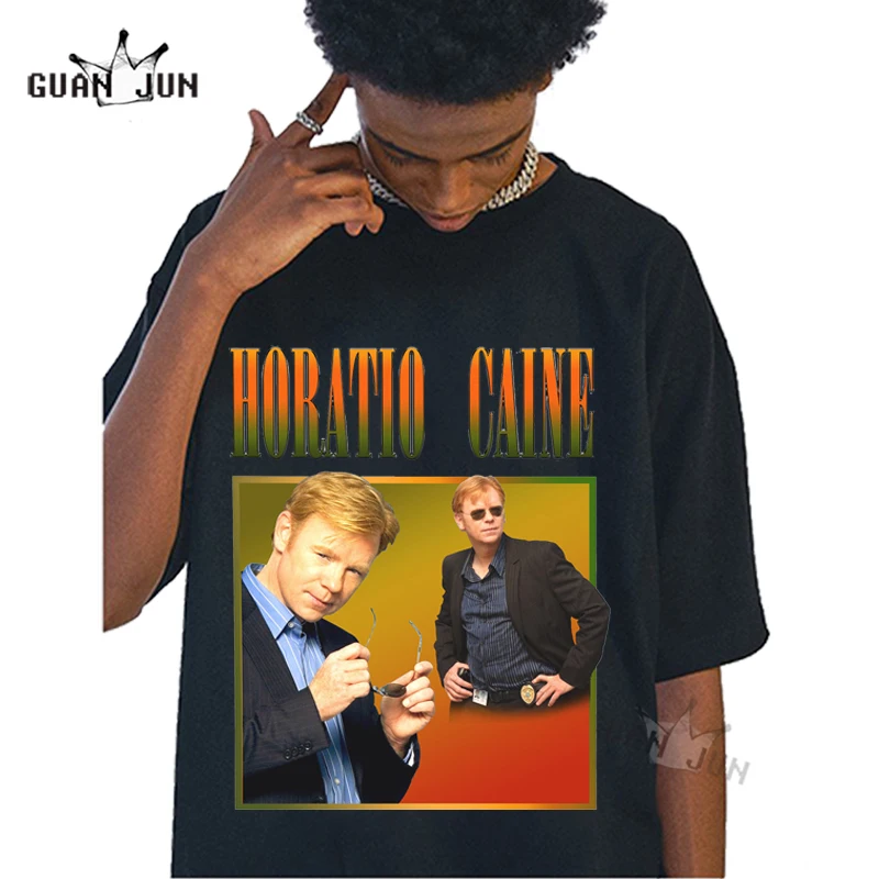 Женская футболка HORATIO CAINE для фанатов Майами C.S.I унисекс большого размера