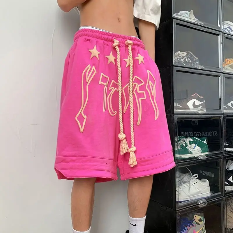 

American basketball shorts men summer foam printing five-point pants breathable loose all-match casual sports pants