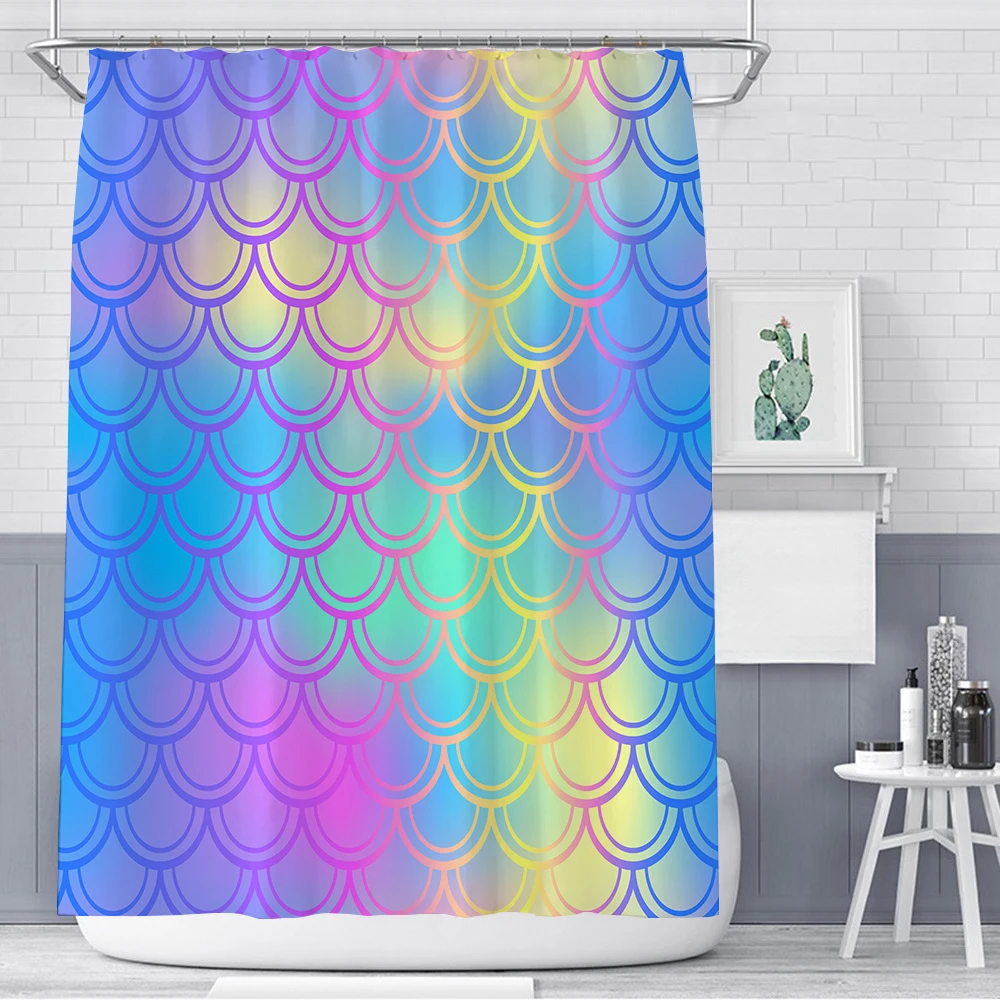 

1 шт. водонепроницаемые тканевые занавески для ванной комнаты 180*180 см креативные яркие занавески для душа с принтом и крючками для декора ва...