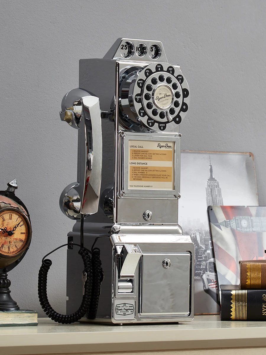 Американский ретро-стиль 50-х годов Монетный ретро-телефон Vtg paypal китайский спот