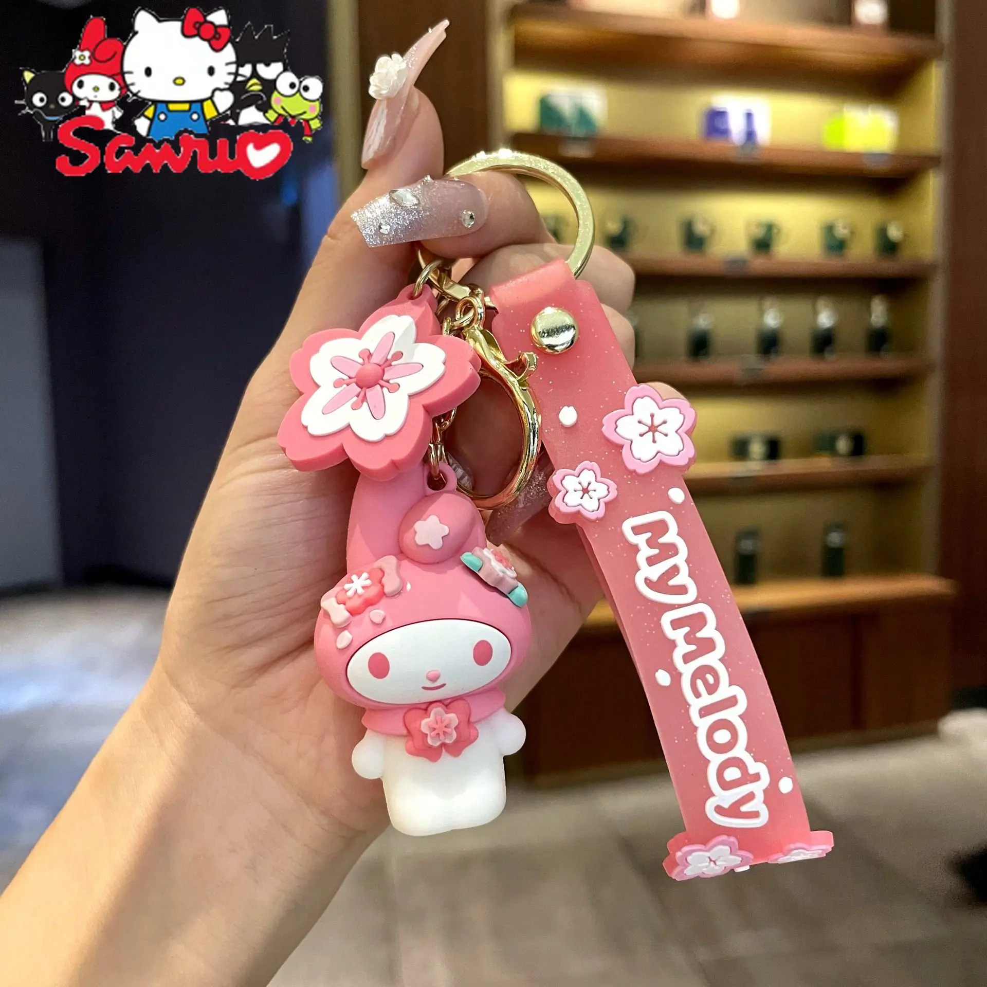 Брелок для ключей MINISO Melody Kuromi Hello Kitty Cinnamoroll Sakura