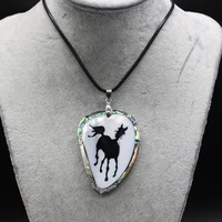 abalone white shell natural irregular triangle zebra pendant necklace craftdiy jewelry accessories charm gift party decor42x55mm