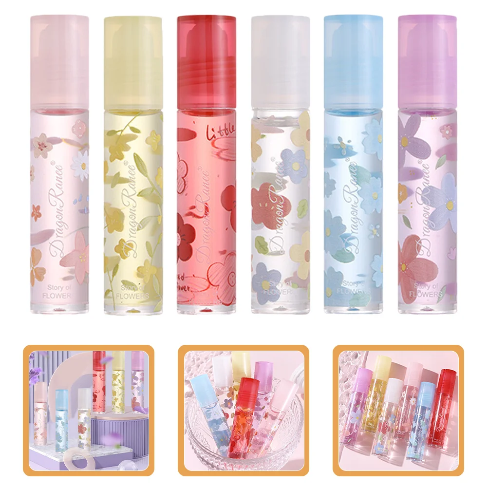

6 Pcs Lip Oil Clear Gloss Oils Tint Autumn And Winter Glossier Teen Makeup Base