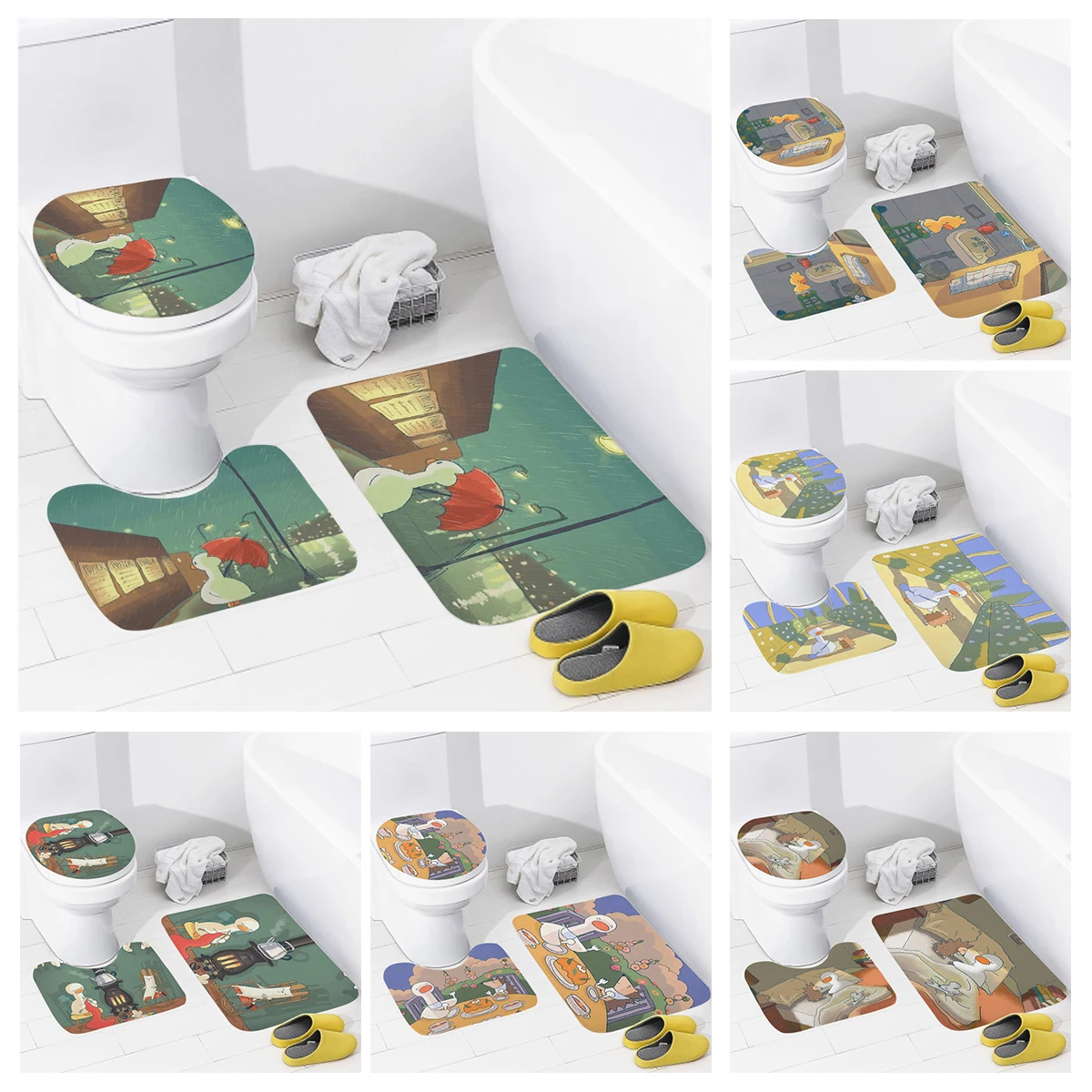 

Домашние коврики для ванной комнаты, коврик для ног в стиле аниме, животное, аксессуары для ванной комнаты, Противоскользящий коврик для ванной