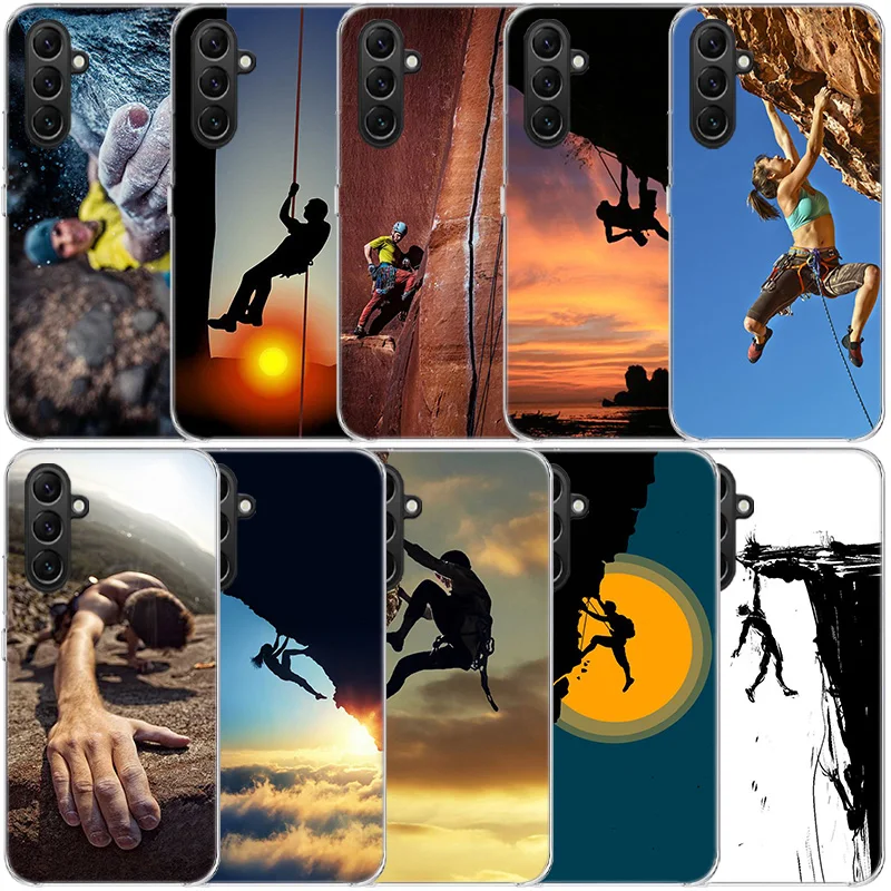 Extreme Adventure Rock Climbing Clear Phone For Samsung Galaxy A55 A35 A25 A15 A05S A04S A14 A24 A34 A54 A03S A13 A23 A33 A53 A7