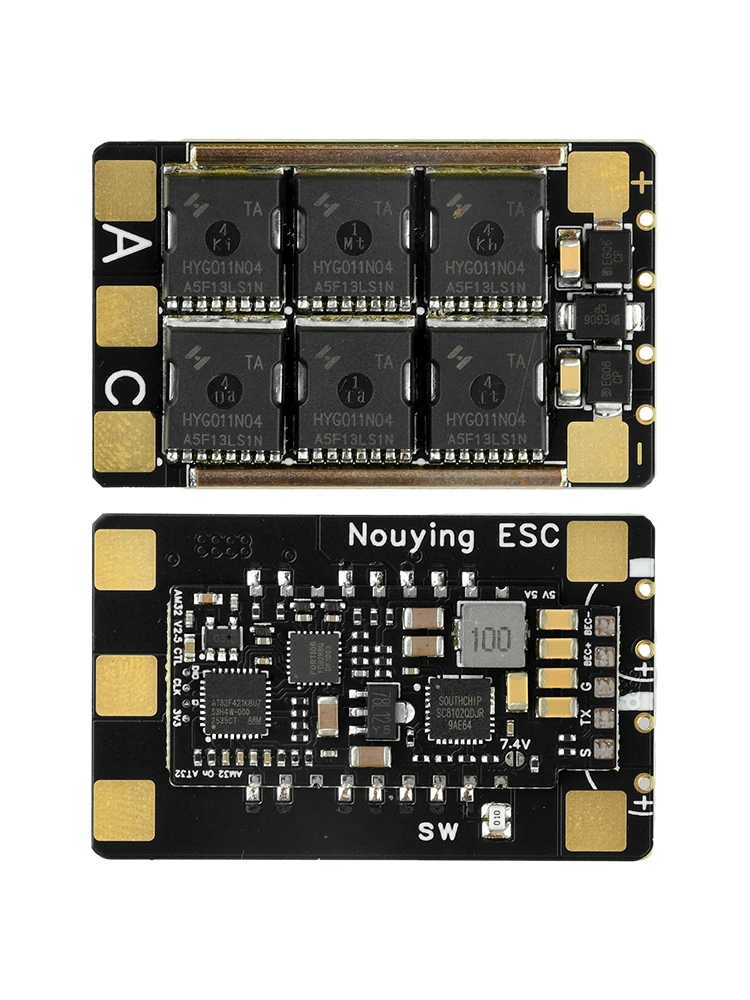 Фото 3-8S AM32 ESC 120A бесщеточный ESC, контроллер двигателя, встроенный 5,2 В/7,2 В 4A BEC, подходит для моделей дронов и вентиляторов №2